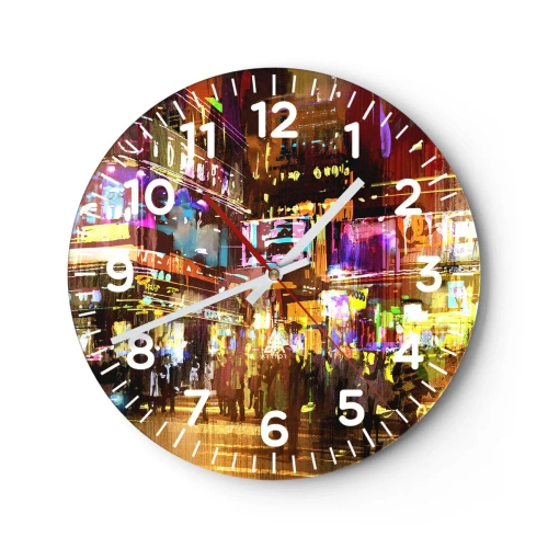 Wall clock - Clock on glass - In the Sea of Light - 40x40 cm