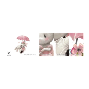 Photo Wallpaper Sample Self-Adhesive Deluxe Sticker - This Is Love - For children, Rabbits, Fairy tale - 100x30 cm