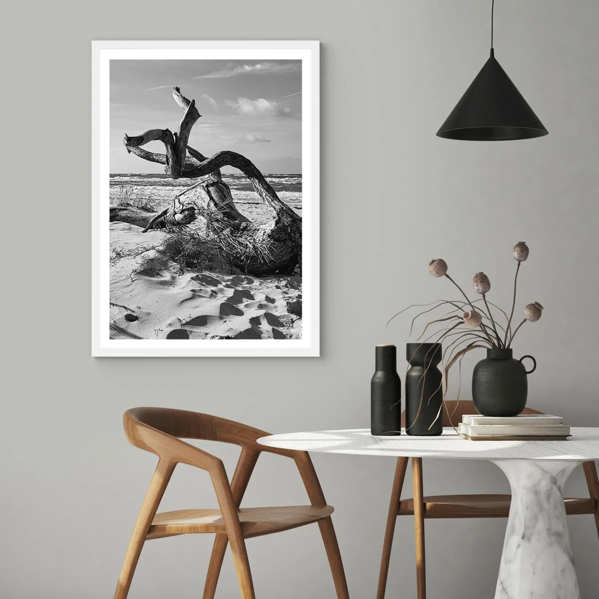 Poster in white frmae - Seaside Sculpture - 70x100 cm