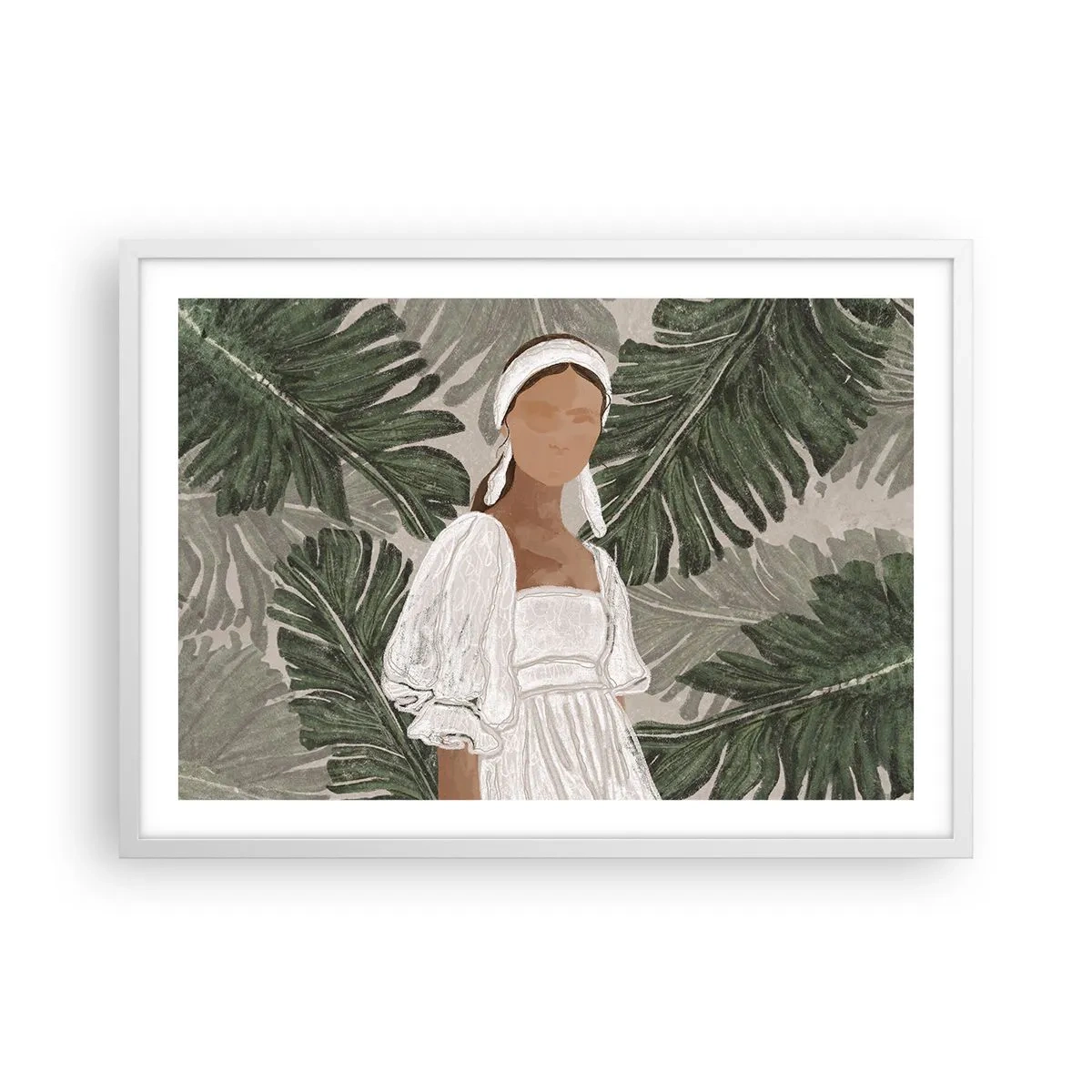 Poster in white frmae - Exotic Portrait - 70x50 cm