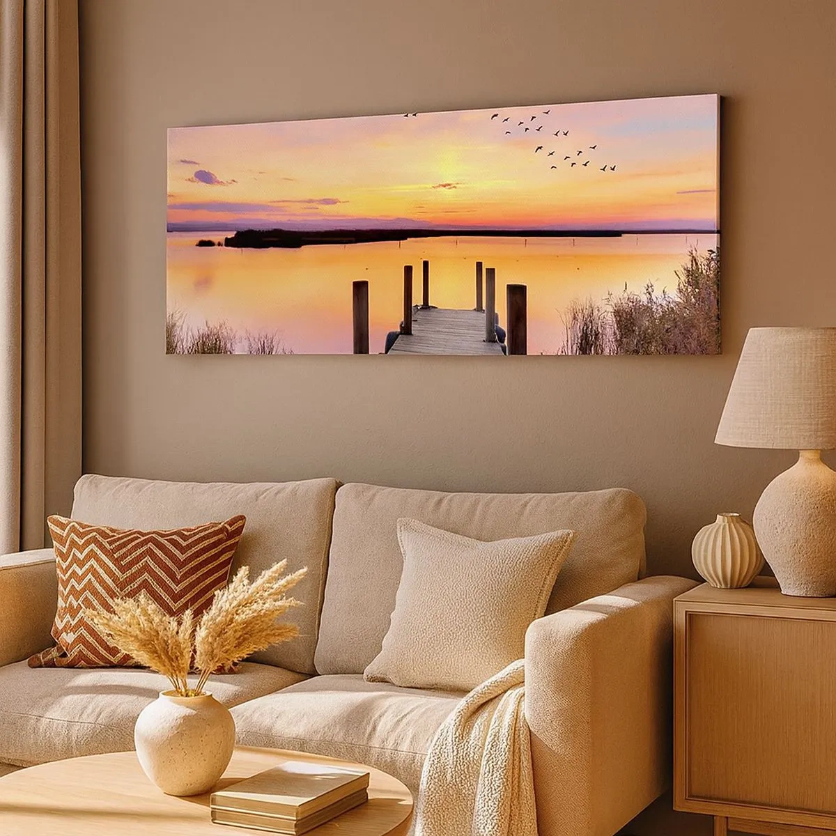 Canvas picture - Violet Quiet Dawn - 100x40 cm