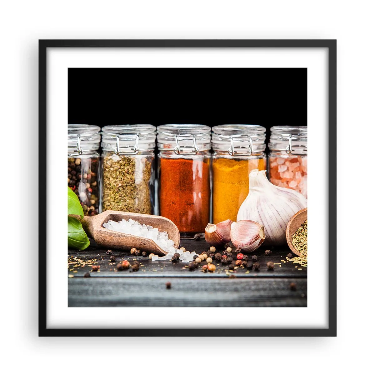 Poster in black frame - Spicing Up Life - 50x50 cm
