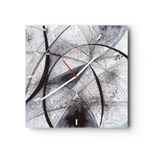Wall clock - Clock on glass - Futuristic Fantasy - 30x30 cm