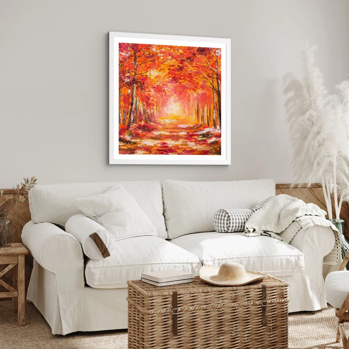 Poster in white frmae - Copper Forest - 50x50 cm