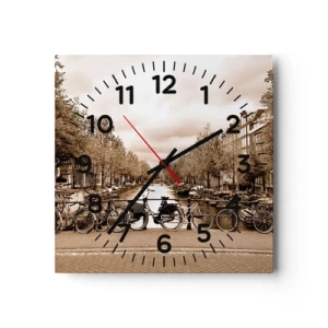 Wall clock - Clock on glass - Dutch Atmosphere - 40x40 cm