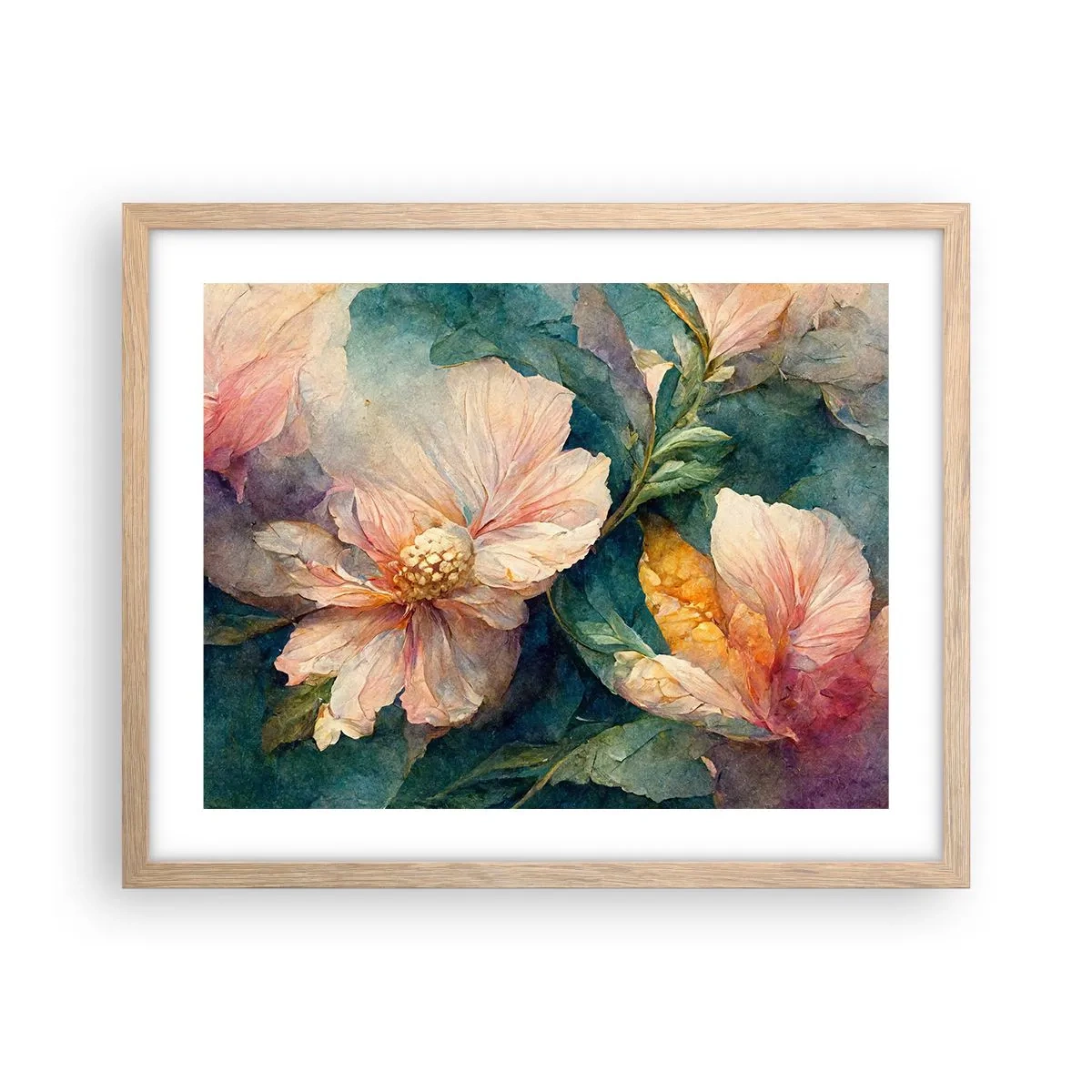 Poster in light oak frame - Sheer Subtelty - 50x40 cm