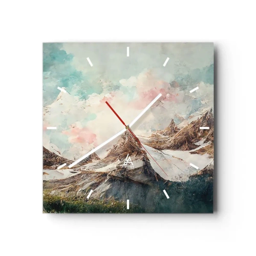 Wall clock - Clock on glass - Rocky Blades - 30x30 cm