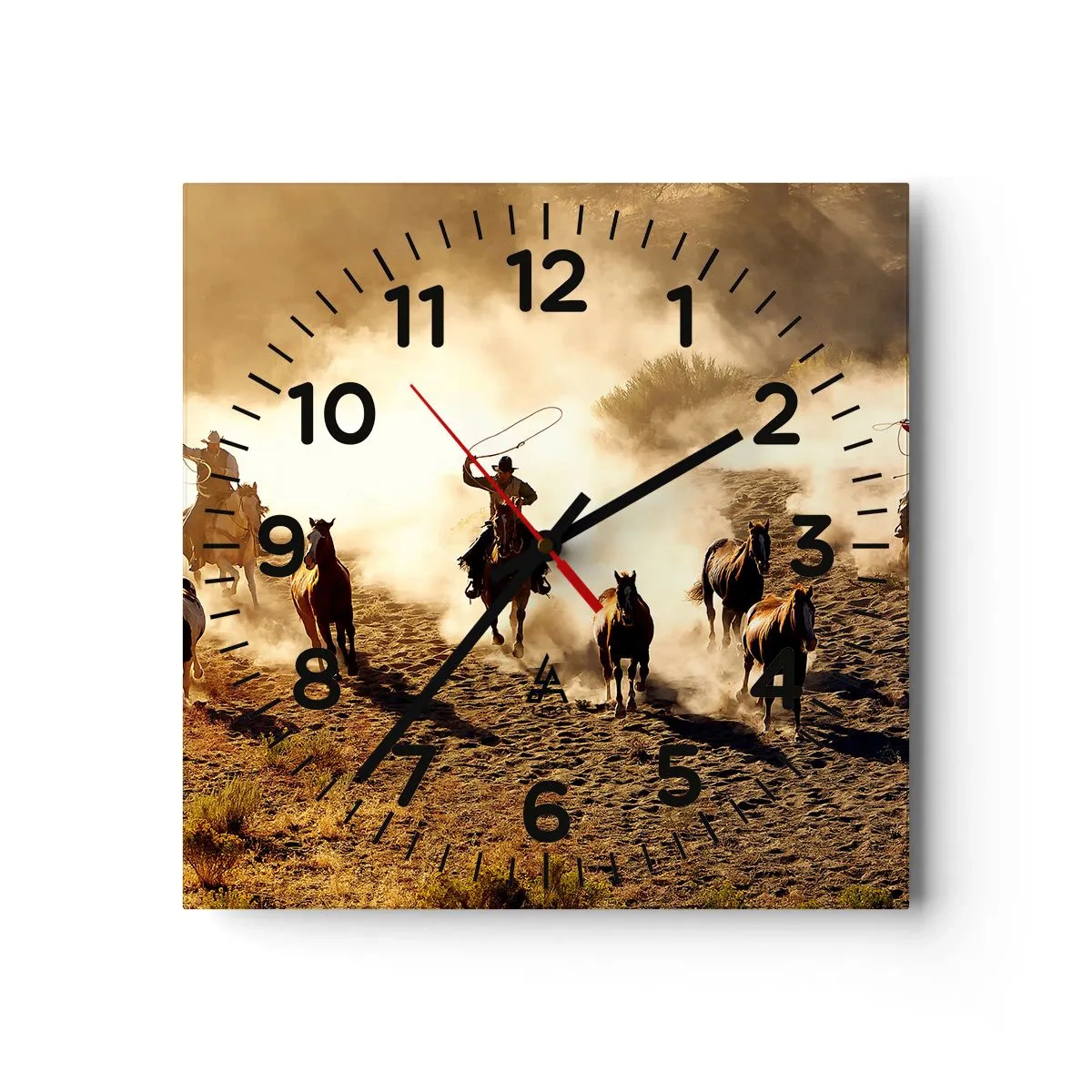 Wall clock - Clock on glass - Really Wild West - 30x30 cm