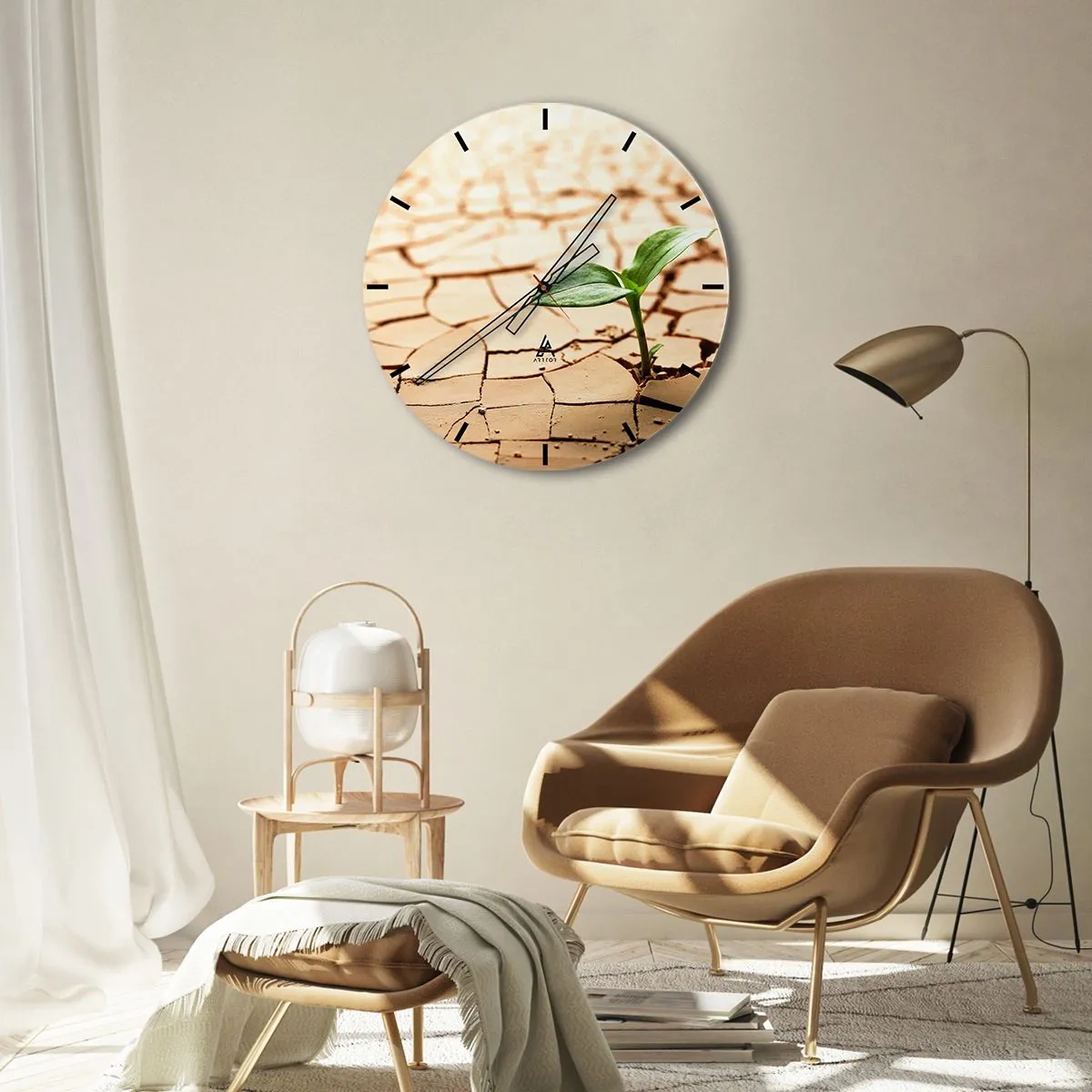 Wall clock - Clock on glass - Untamed Life Force - 30x30 cm