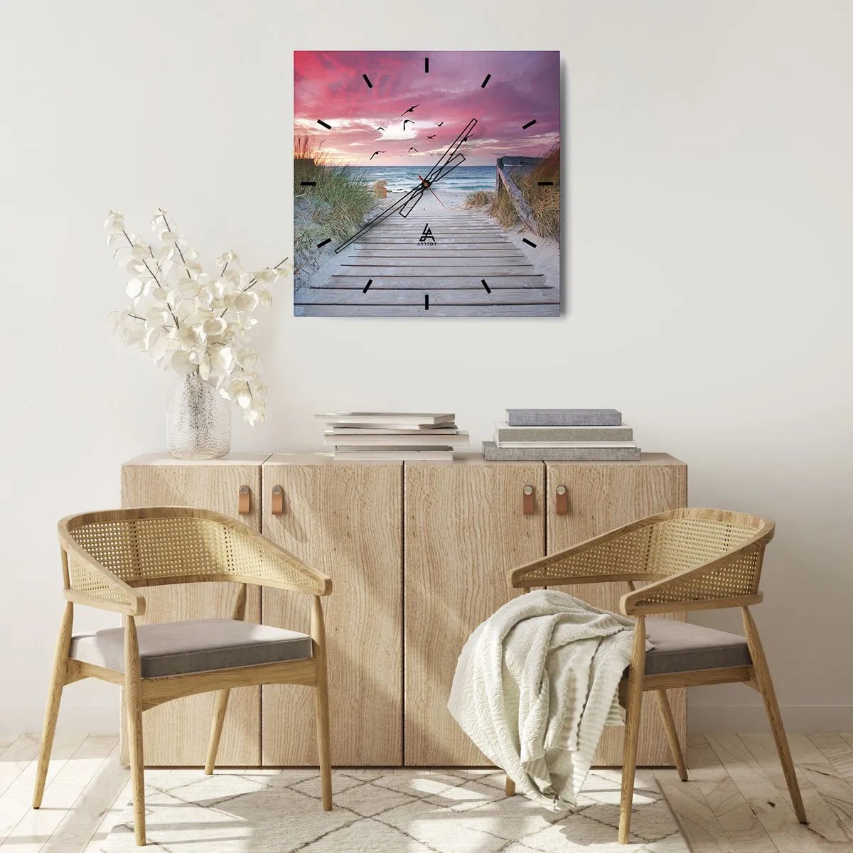 Wall clock - Clock on glass - Baltic Impression - 40x40 cm