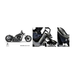 Photo Wallpaper Sample Self-Adhesive Deluxe Sticker - For Lovers of Freedom - Automotive, Motorbike, Chopper - 100x30 cm
