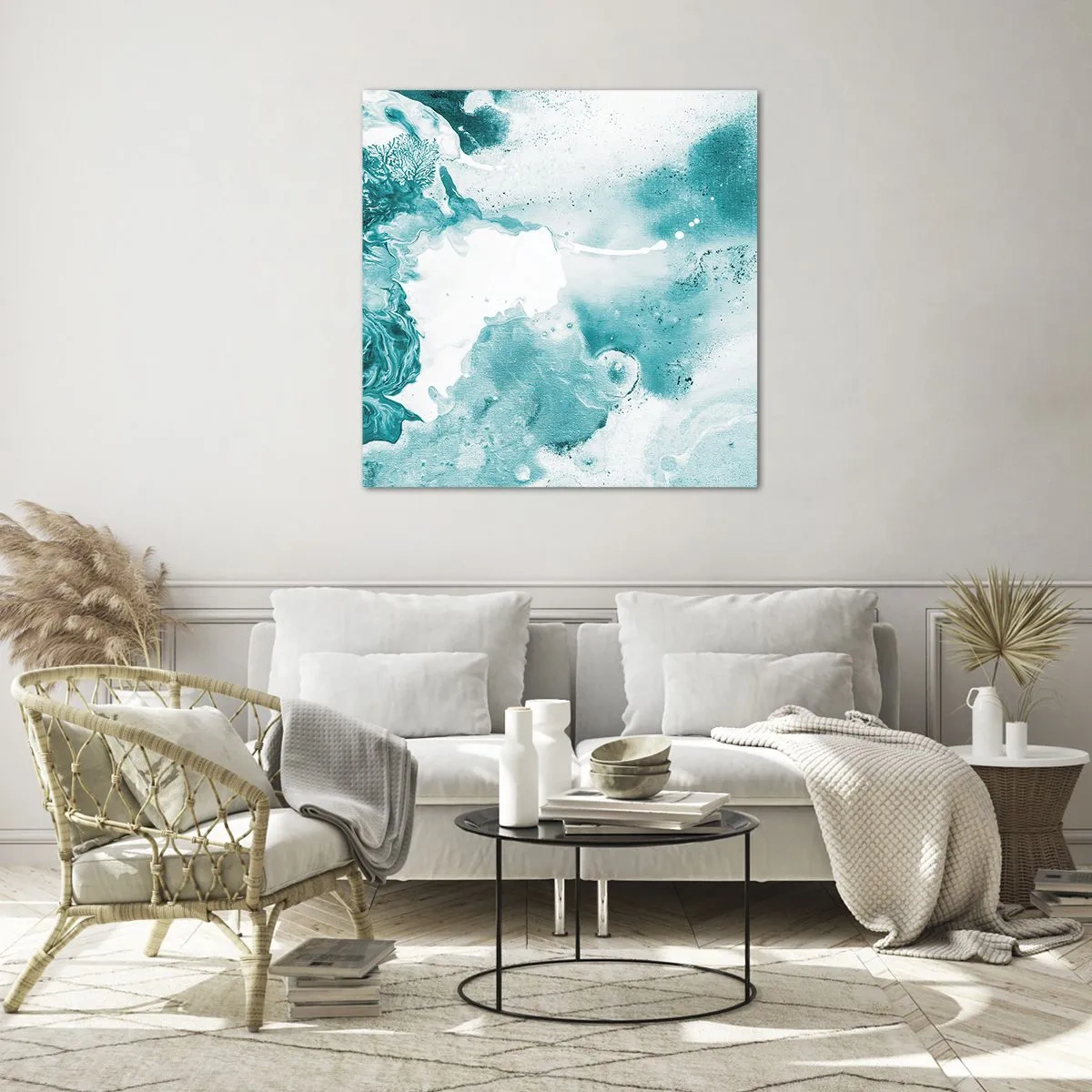 Glass picture - Lakes of Blue - 50x50 cm