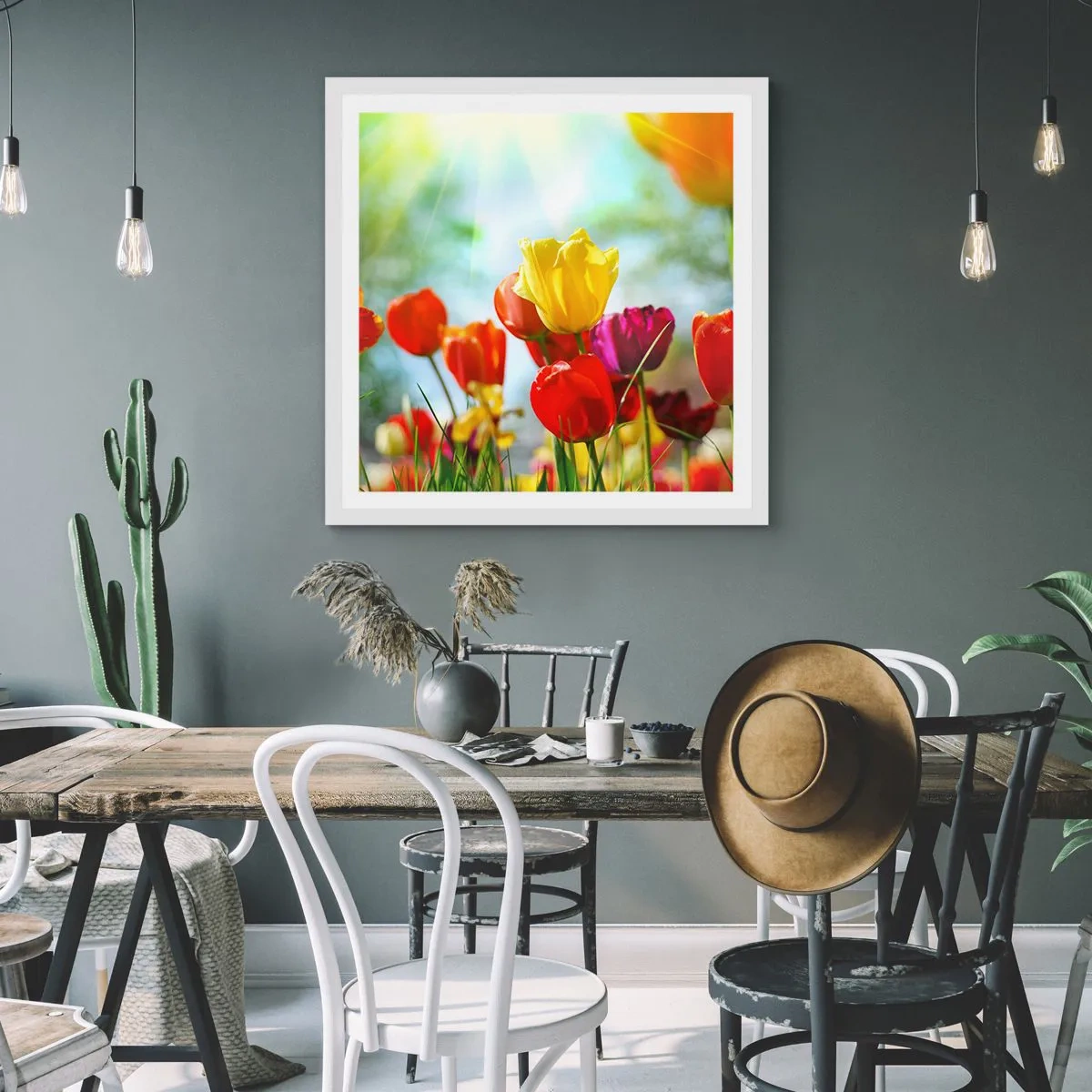 Poster in white frmae - All Colours of the Sun - 40x40 cm