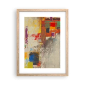 Poster in light oak frame - Geometry of Colours - 30x40 cm