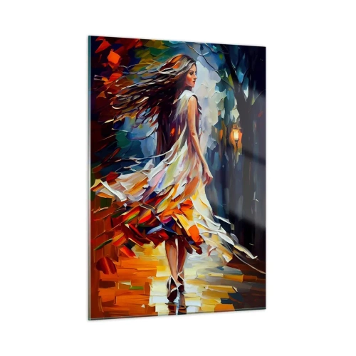 Glass picture - Autumn Girl - 50x70 cm