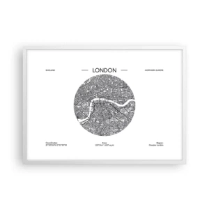 Poster in white frmae - Anatomy of London - 70x50 cm