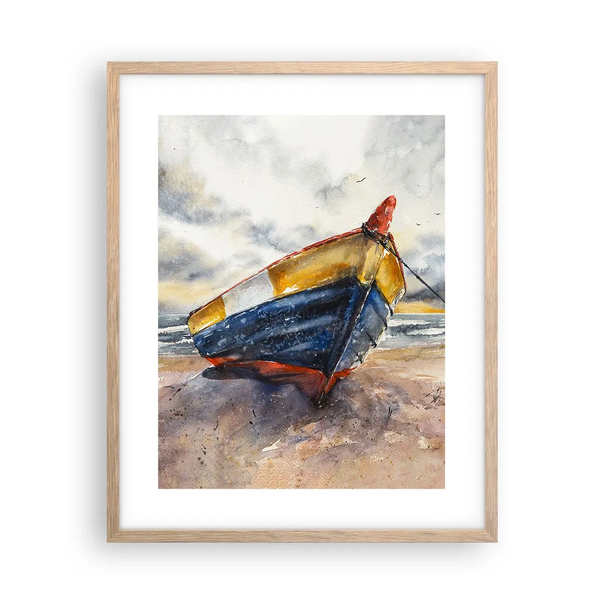 Poster in light oak frame - Rest On the Shore - 40x50 cm