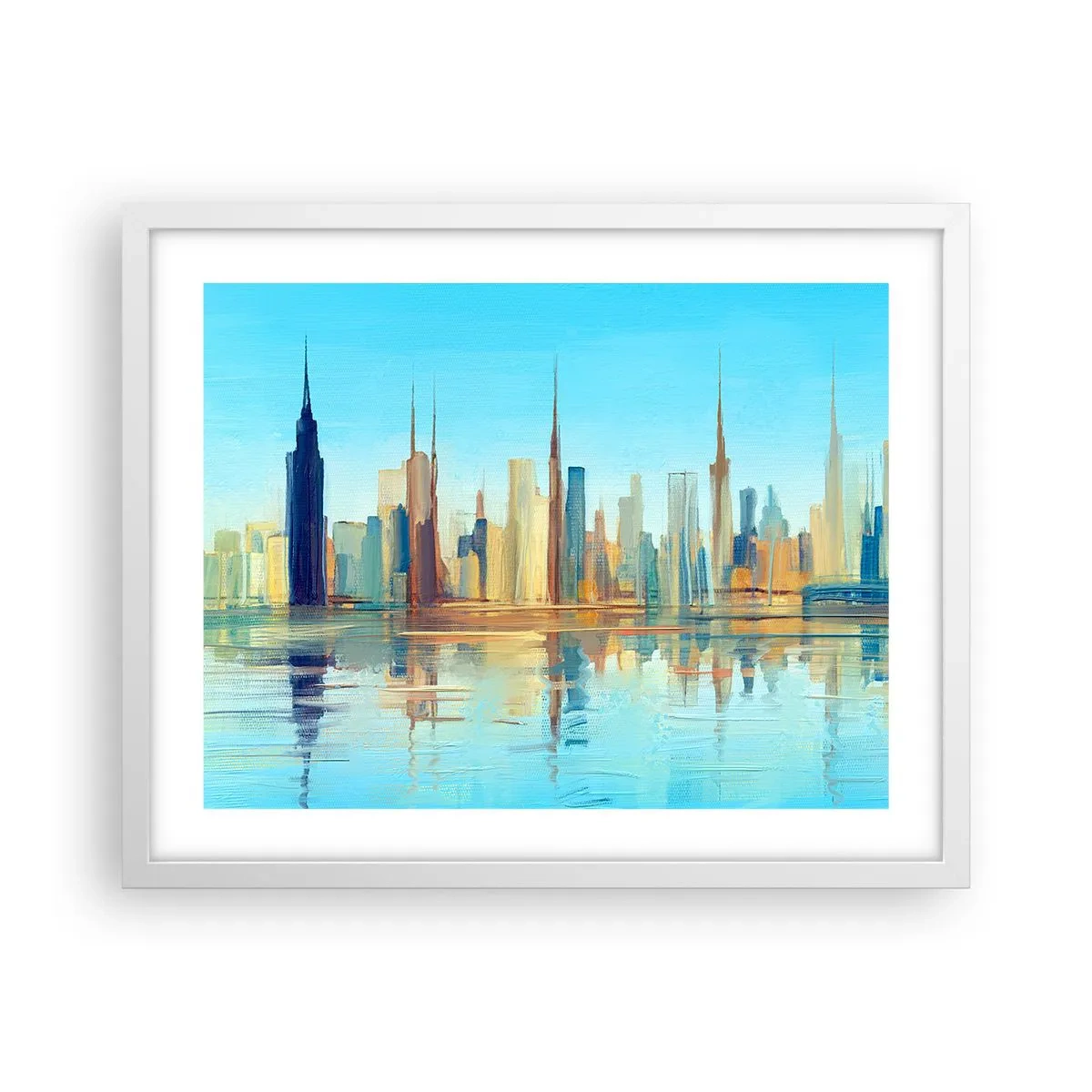 Poster in white frmae - Sunny Metropolis - 50x40 cm