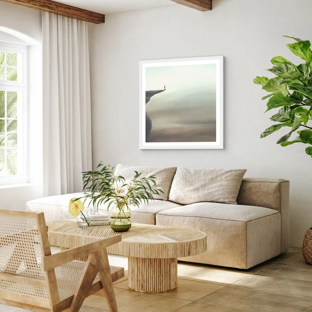 Poster in white frmae - Upwards, Naturally! - 50x50 cm