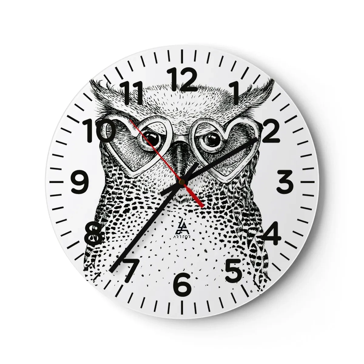 Wall clock - Clock on glass - Wise And With Love - 40x40 cm