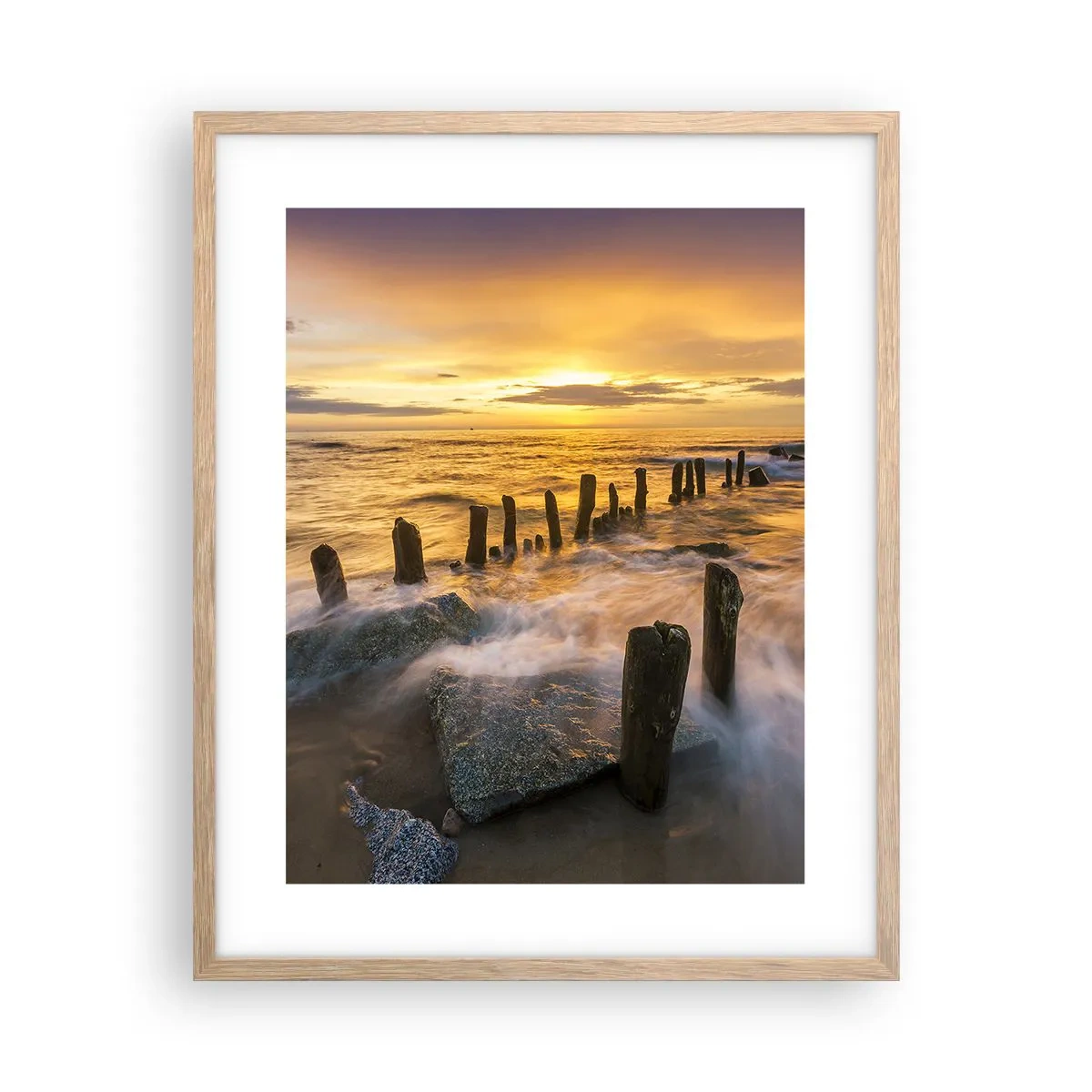 Poster in light oak frame - Raw Beauty of the Baltic Sea - 40x50 cm
