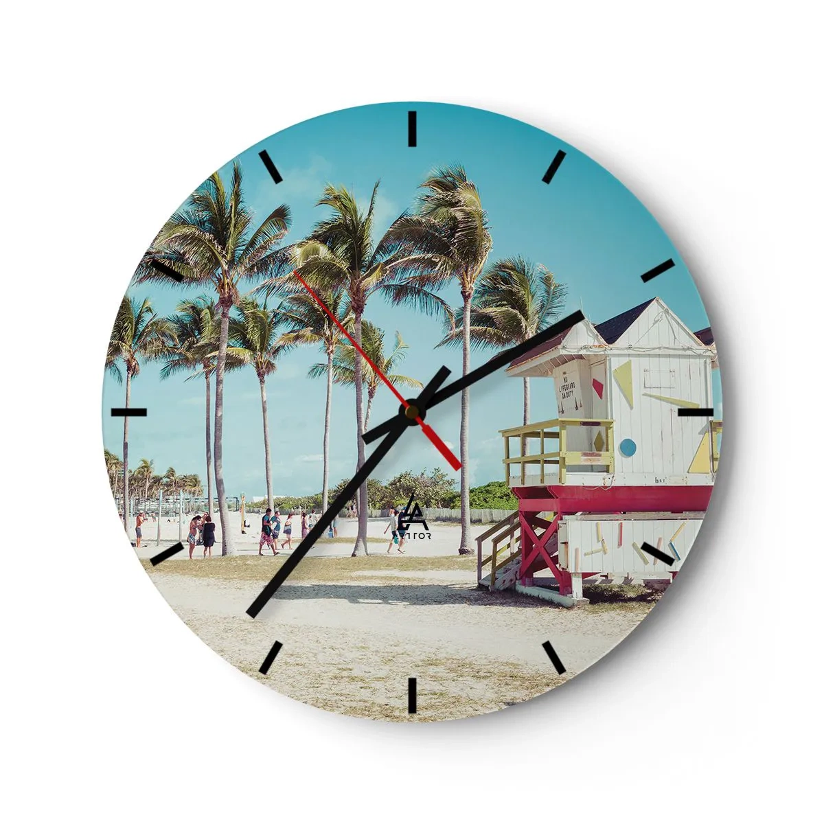 Wall clock - Clock on glass - Beautiful Day before You - 40x40 cm