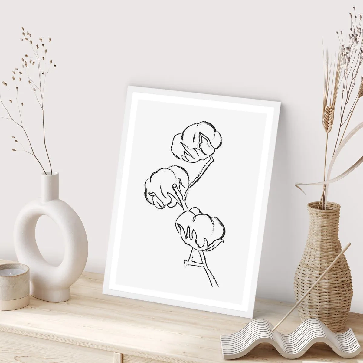 Poster in white frmae - Cotton Fluff - 70x100 cm