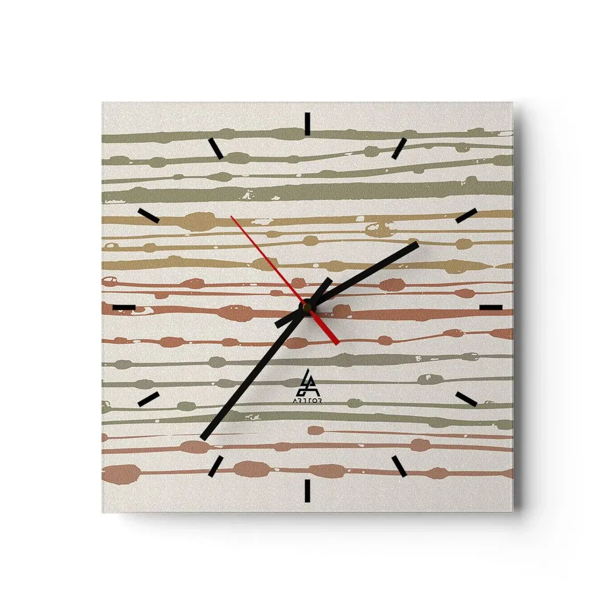 Wall clock - Clock on glass - Musical Colour Notation - 40x40 cm