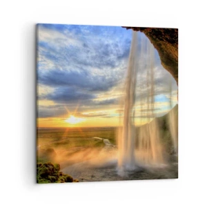 Canvas picture - World behind Raindrops - 50x50 cm