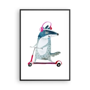 Poster in black frame - Joys of a Badger - 70x100 cm