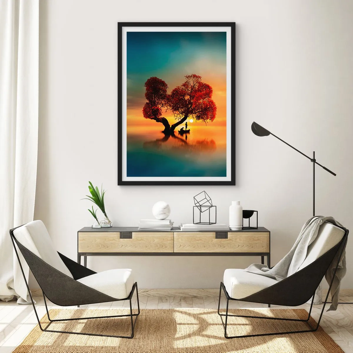 Poster in black frame - Far Away and Lost to the World - 40x50 cm