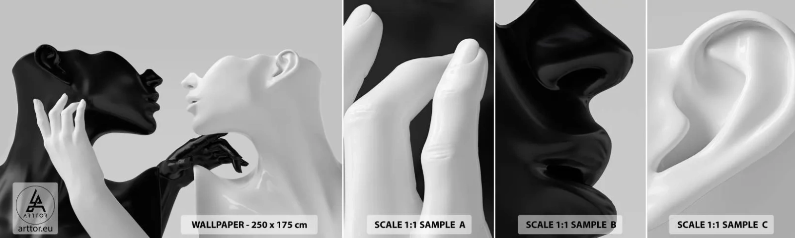 Photo Wallpaper Sample Self-Adhesive Deluxe Sticker - Attraction - Desire - Abstraction, Mannequin, Statue - 100x30 cm