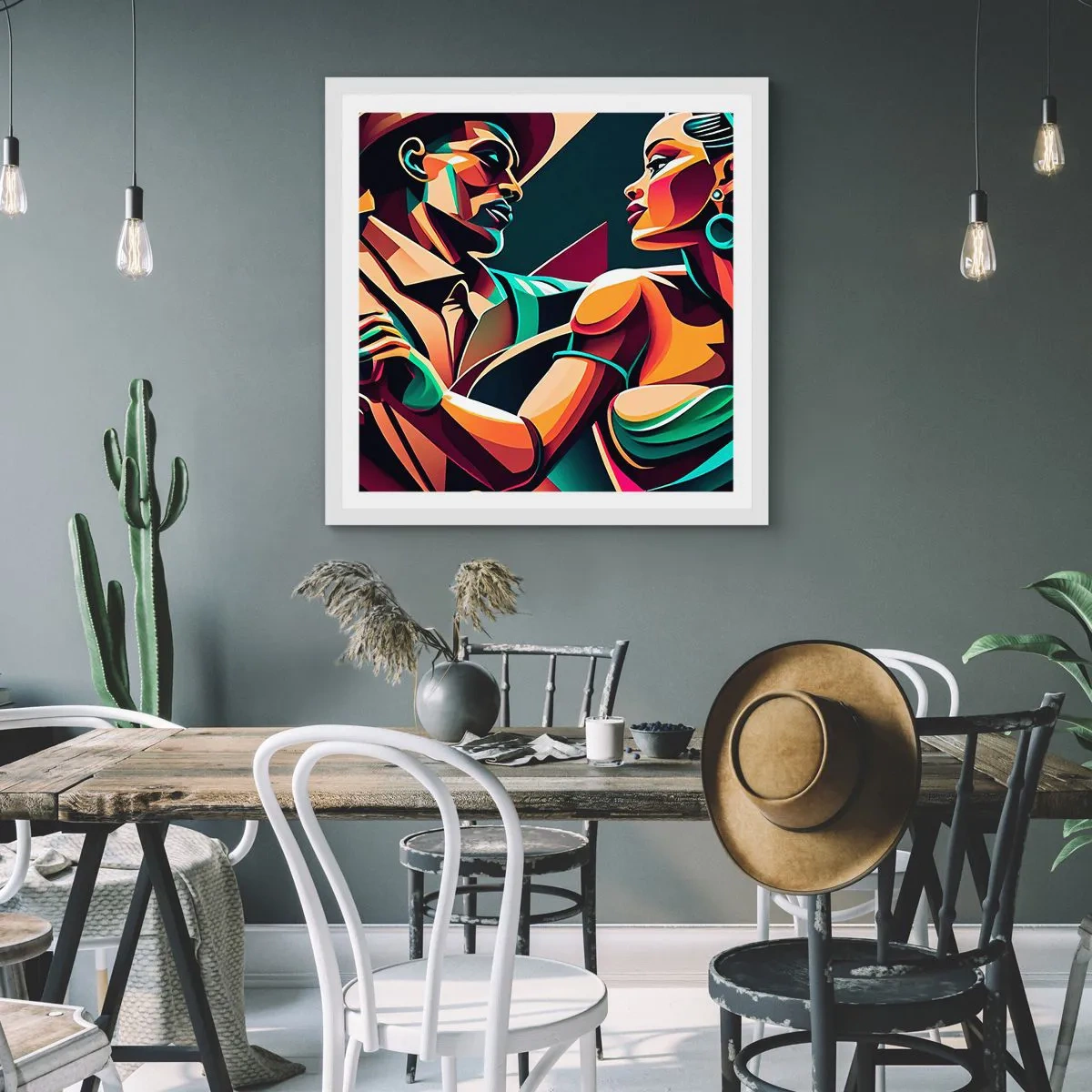 Poster in white frmae - In a Heartbeat - 60x60 cm