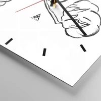 Clock face with lines