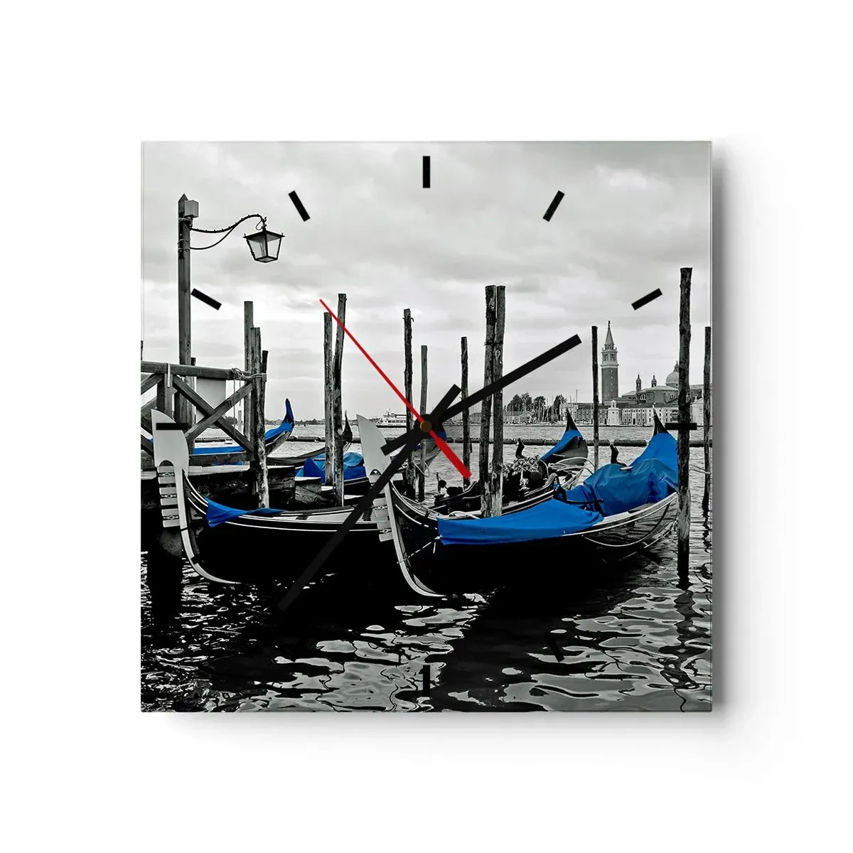 Wall clock - Clock on glass - Thoughtful Venice  - 40x40 cm
