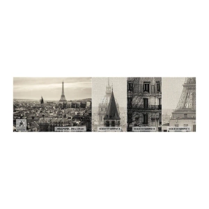 Photo Wallpaper Sample Premium Canvas - Over the Roofs of Paris - City, Paris, Architecture - 100x30 cm