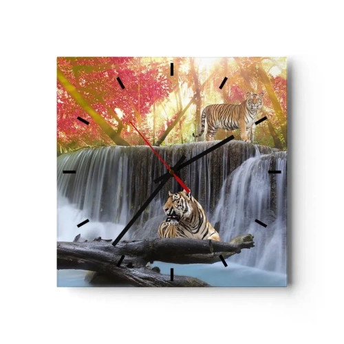Wall clock - Clock on glass - Surrealistic Landscape - 40x40 cm