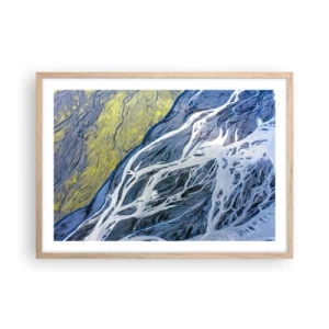 Poster in light oak frame - Cave Paintings of Nature - 70x50 cm