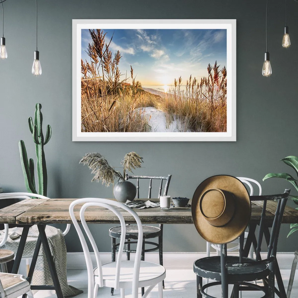 Poster in white frmae - Northern Beach - 100x70 cm