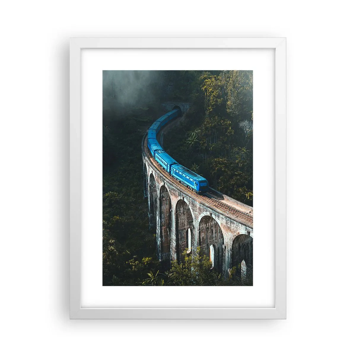 Poster in white frmae - Train through Nature - 30x40 cm
