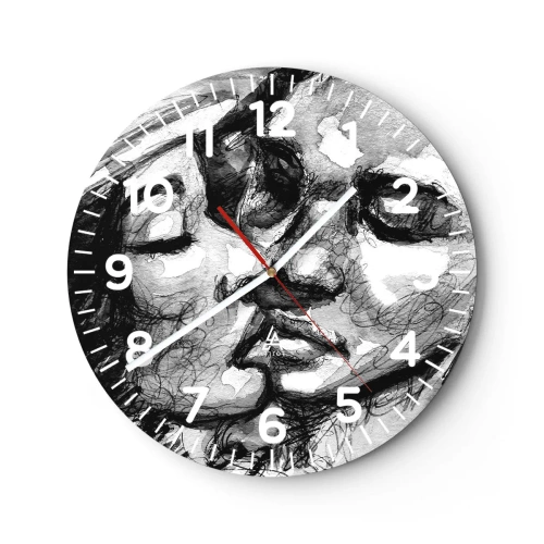 Wall clock - Clock on glass - Tender Moment - 40x40 cm