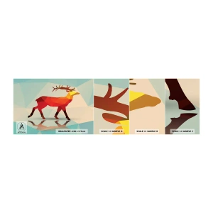 Photo Wallpaper Sample Standard Eco - Geometrical Deer - Animals, Deer, Geometric Figure - 100x30 cm