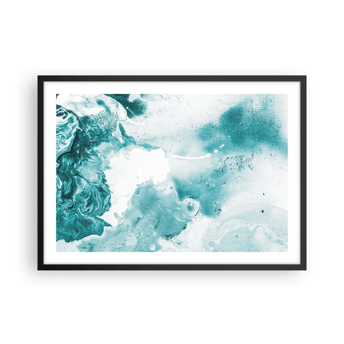 Poster in black frame - Lakes of Blue - 70x50 cm