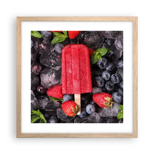 Poster in light oak frame - Flavour of Hot Summer - 40x40 cm