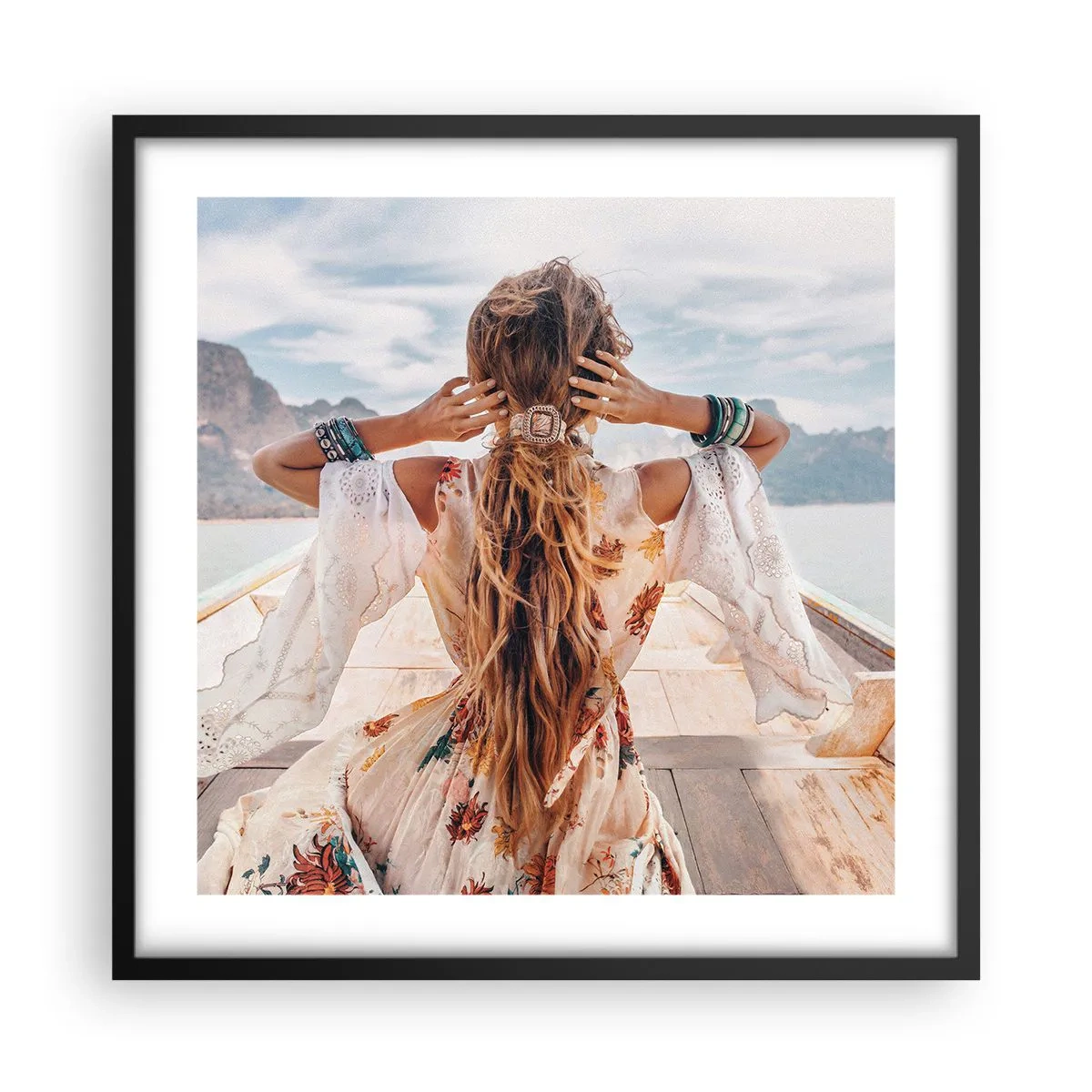 Poster in black frame - On the Way to Happiness - 50x50 cm