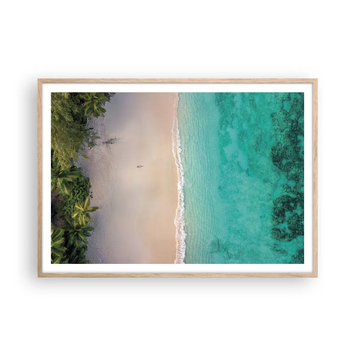 Poster in light oak frame - Paradise Beach - 100x70 cm