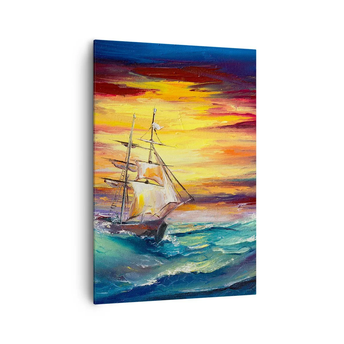 Canvas picture - Fearlessly towards the Waves  - 70x100 cm