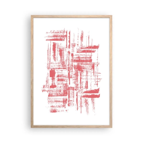 Poster in light oak frame - Red City - 50x70 cm