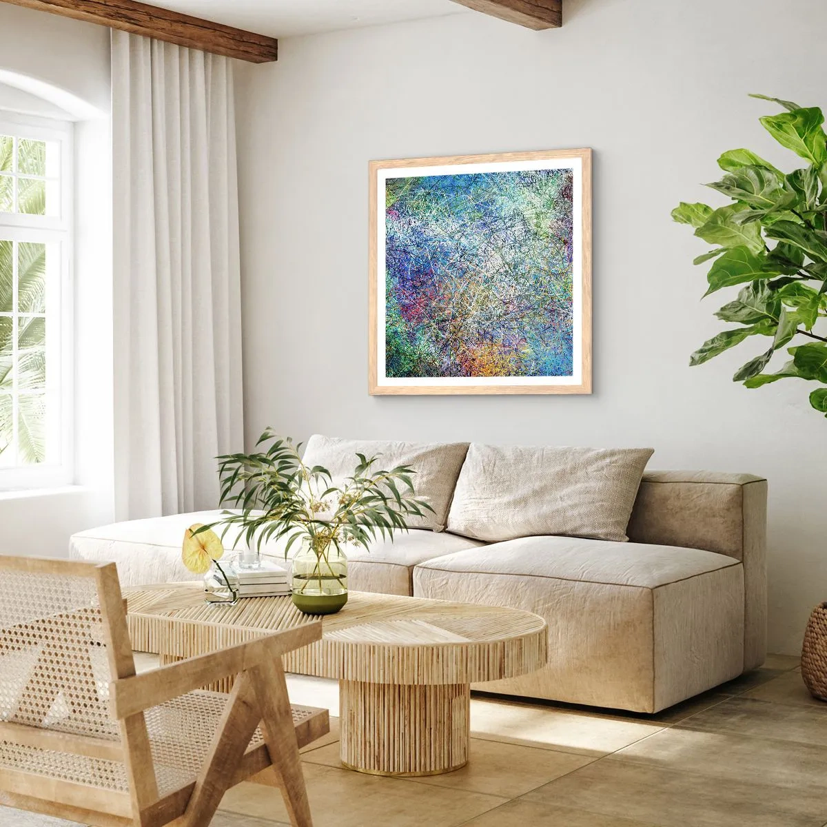 Poster in light oak frame - It's Not So Simple - 40x40 cm