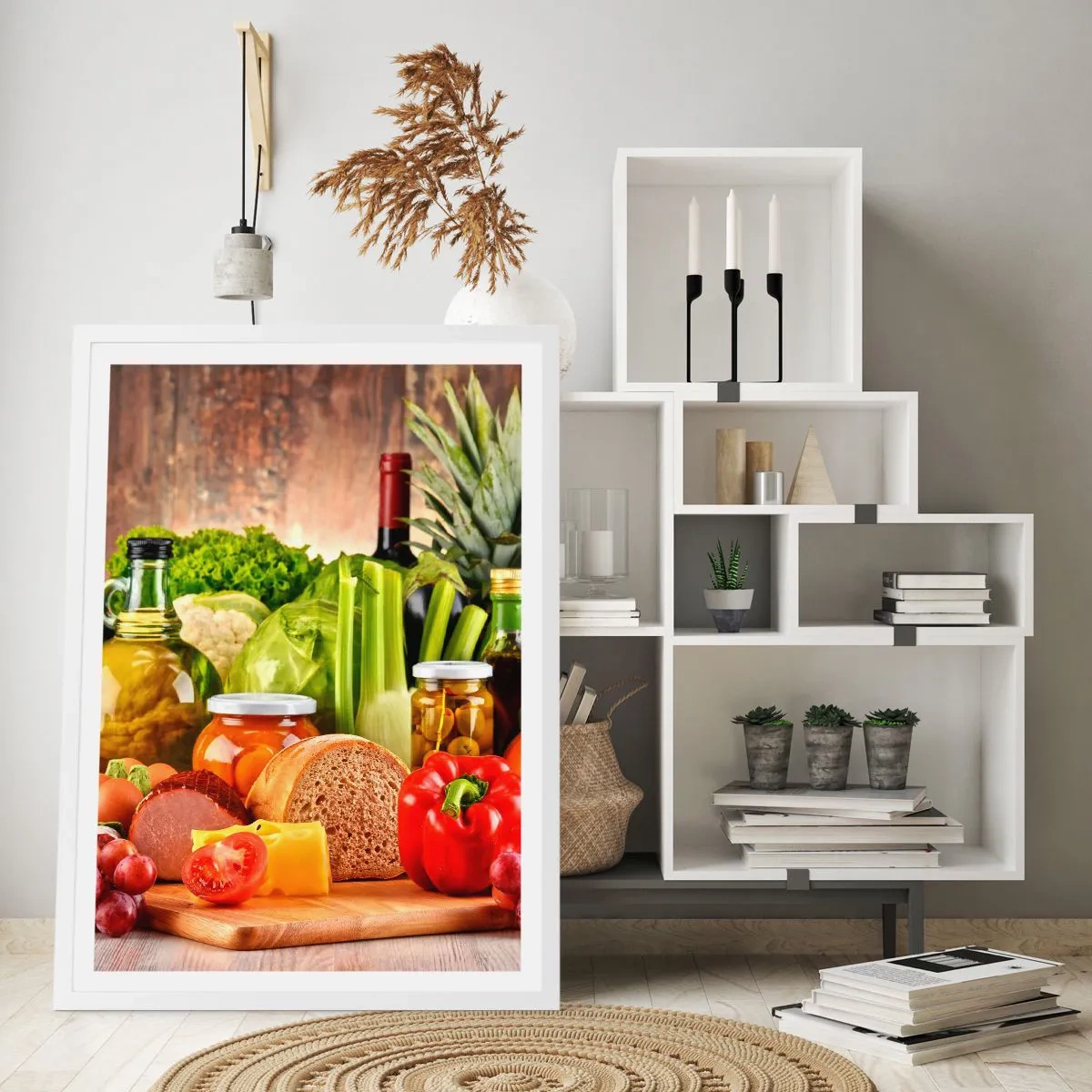 Poster in white frmae - Smoked, Baked, Marinated - 40x50 cm